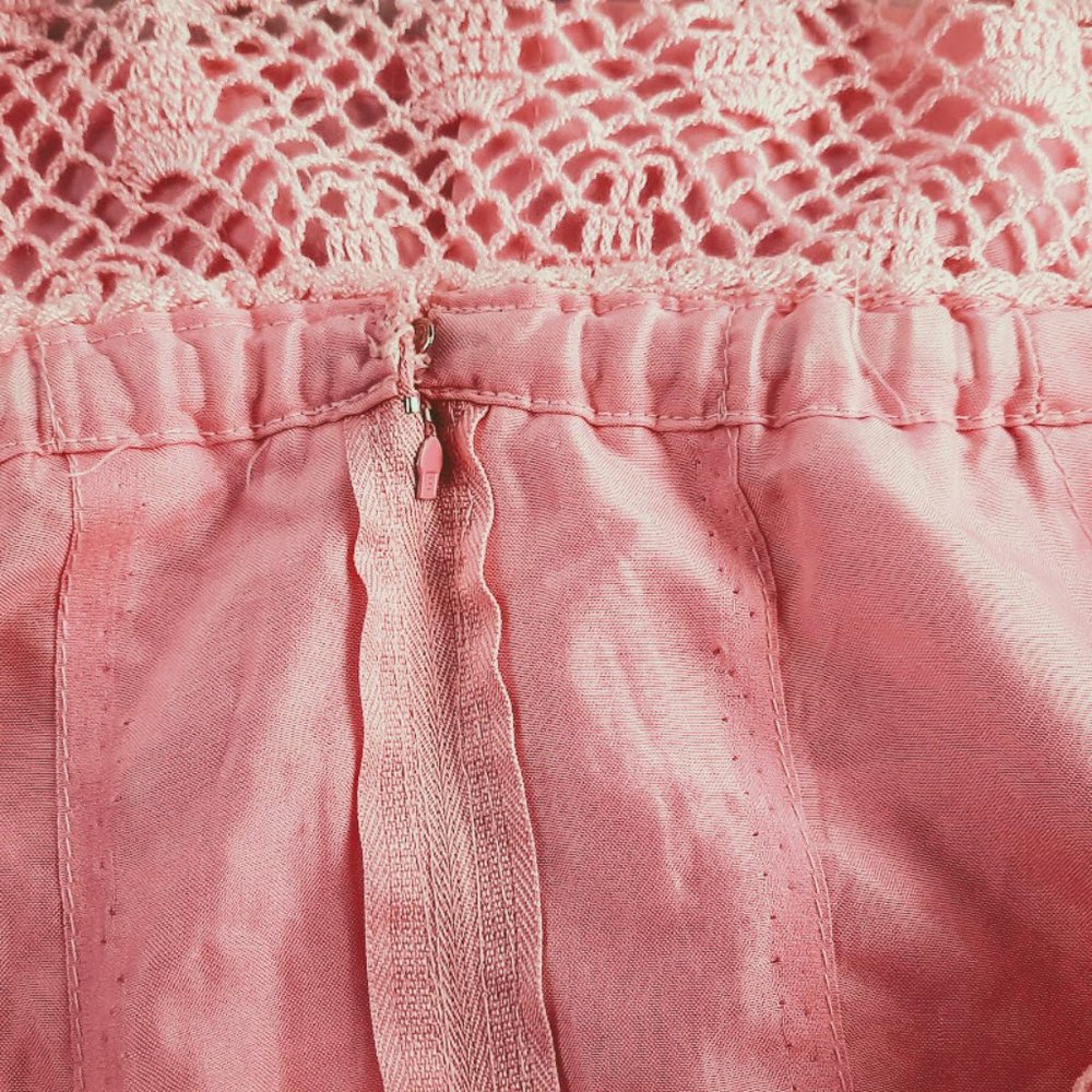 Elegant Vintage  Party Contemporary Pink Crochet  midi skirt - Picture 7 of 16
